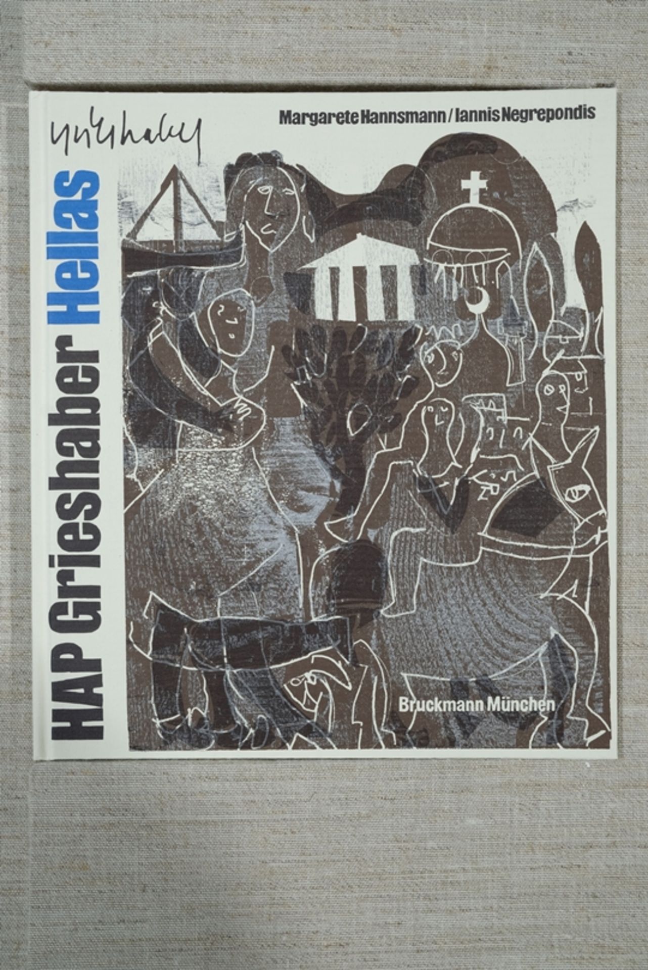 Grieshaber, HAP (1909-1981) "Hellas II", 1980, three colour woodcuts. - Image 5 of 8