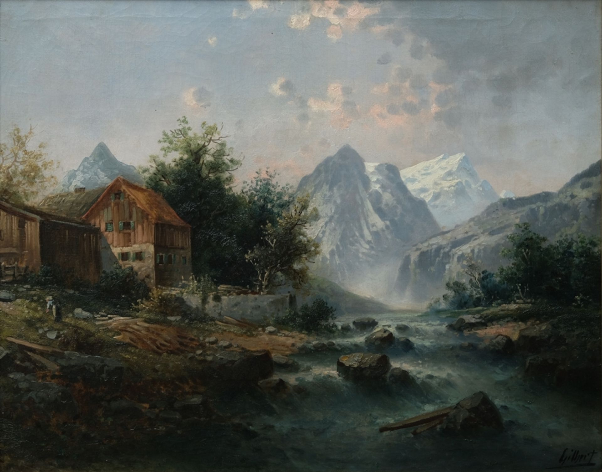 Kaufmann, Karl (1843-1905) zugeschrieben, signiert mit einem seiner Pseudonyme "Gilbert" Hütte in d