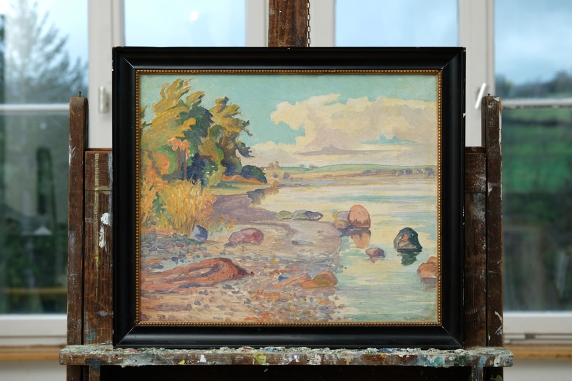 Kirstein, Th. (20th century)(20th century) Shore Landscape in Denmark, no year, oil on canvas.  - Image 2 of 5