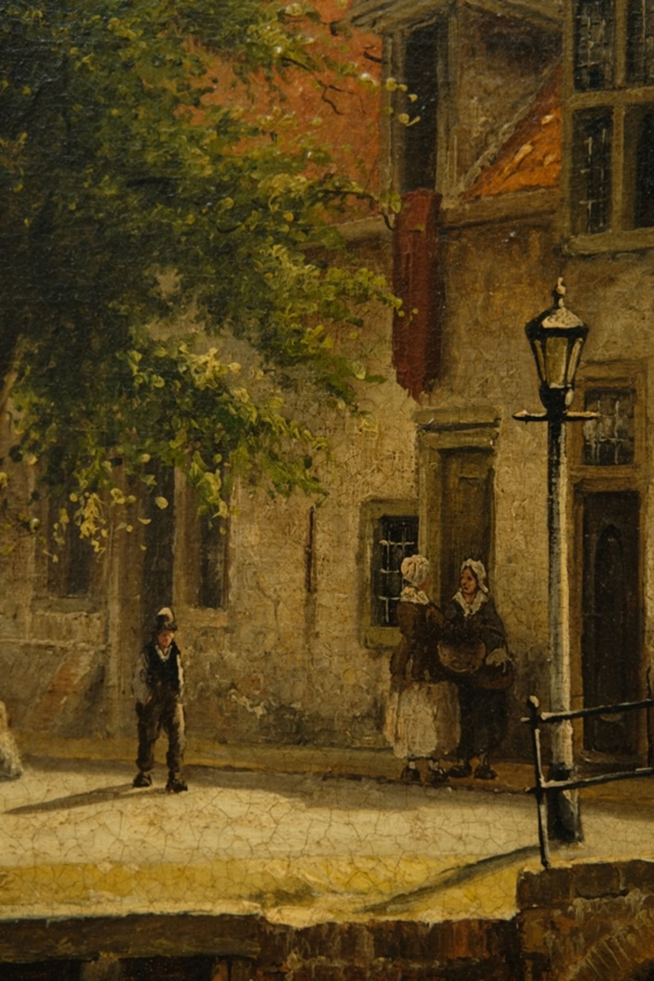 Behr, Carel Jacobus (1812-1895) Stadtansicht Utrecht, Öl auf Leinwand. - Bild 8 aus 9