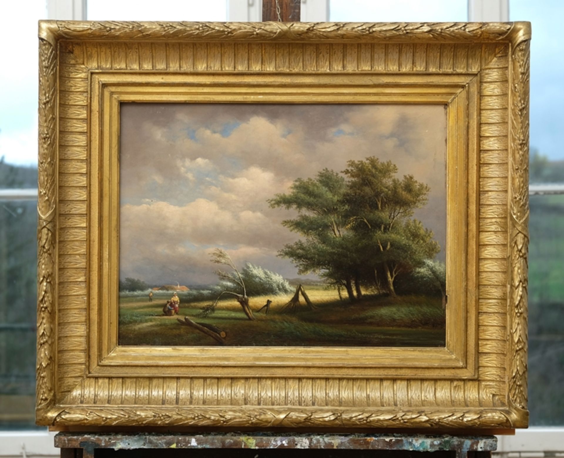 van Wijngaerdt, Anthonie Jacobus (1808-1887), Stormstorm, 1876, oil on panel. - Image 2 of 7