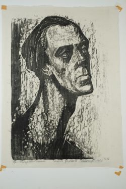 Hiszpanska-Neumann, Maria (1917-1980) Portrait, 1956, Holzschnitt auf Seidenpapier. Exemplar 6/15, 