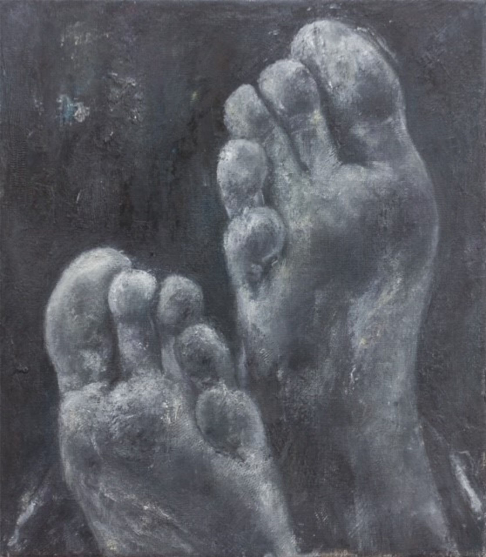 Andersen, Erik (born 1977) "Feet I", 26.08.14, 2014, oil on canvas, 47 × 41 cm