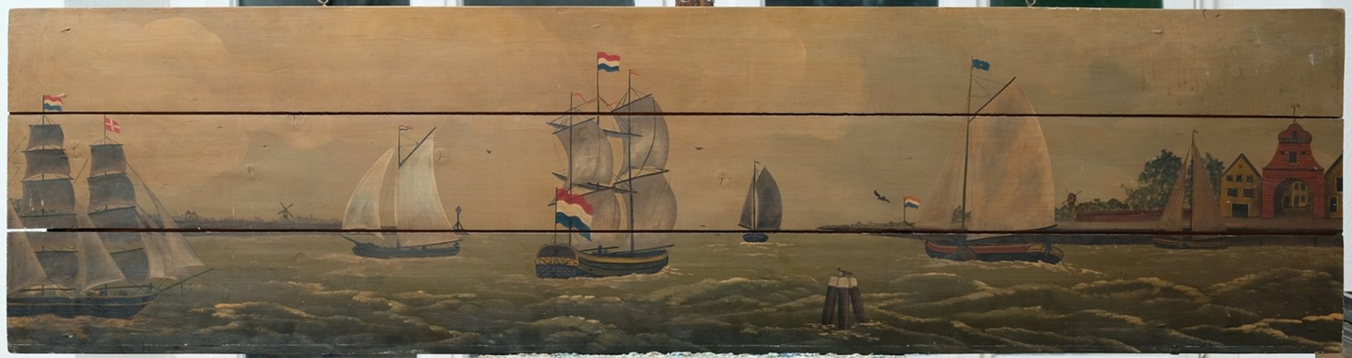 Unbekannt (Niederlande 20. Jahrhundert) Seestück, wohl Acryl auf Holz. 