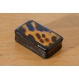 Small box with leopard pattern on the lid, probably ebony with lacquer, 5.5 x 3.5 x 1.5 cm