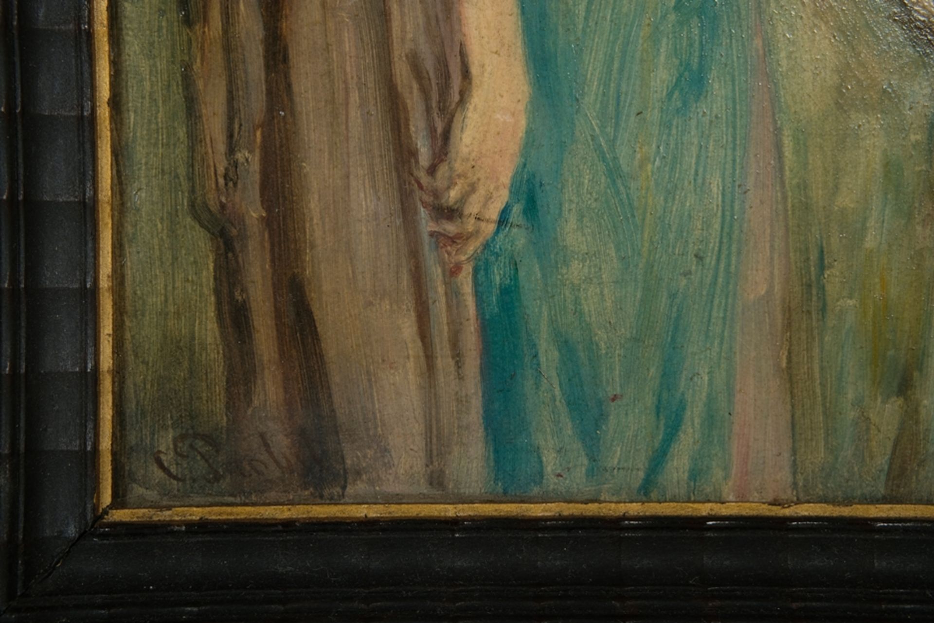 Probst, Carl (1854-1924) Lady in a robe, around 1910/20, oil on card. - Image 3 of 4