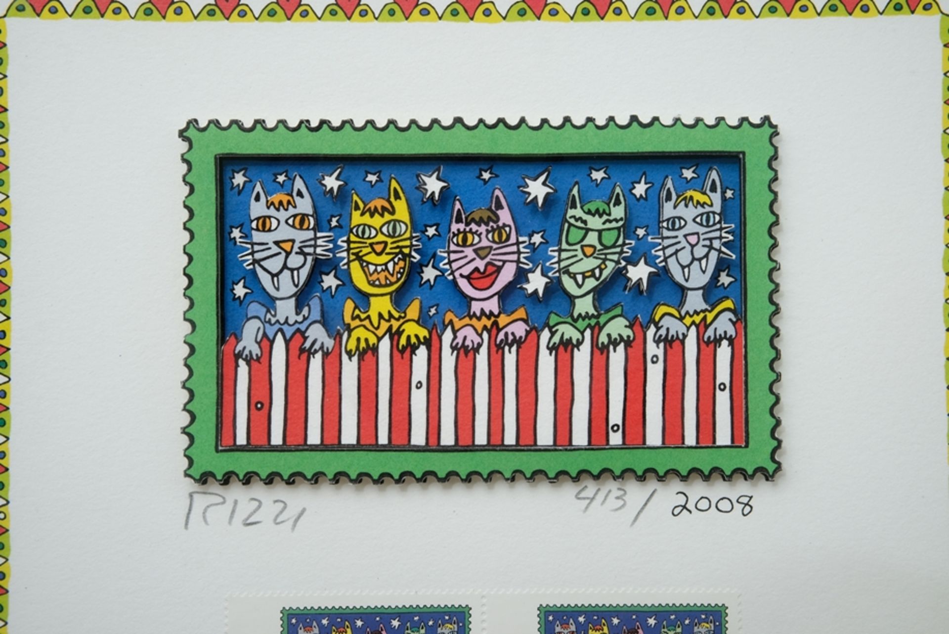 Rizzi, James (1950-2011) "Alles Gute! - Katzen", Briefmarken Sonderedition 2008. 3D-Grafik, darunte - Bild 2 aus 4