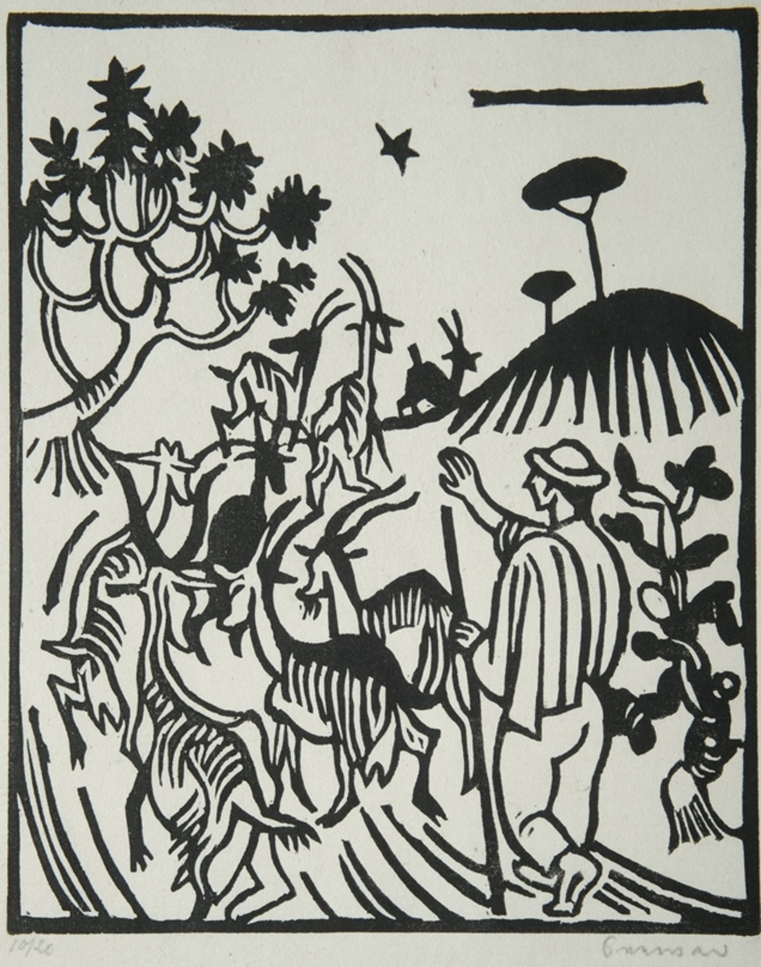Seewald, Richard (1898-1976), Six woodcuts to the pastoral poems of Virgil, 1923. - Image 6 of 6