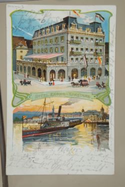 140 Postkarten Konstanz, Album Nr. 6, Sammelschwerpunkt 'Hotels und Gaststätten', Jahrhundertwende 