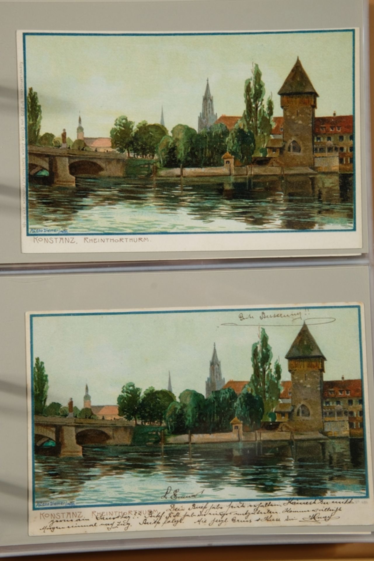 124 Postkarten Konstanz, Album Nr. 3, Sammelschwerpunkt 'Radierungen & Farblithografien', Jahrhunde - Bild 3 aus 10