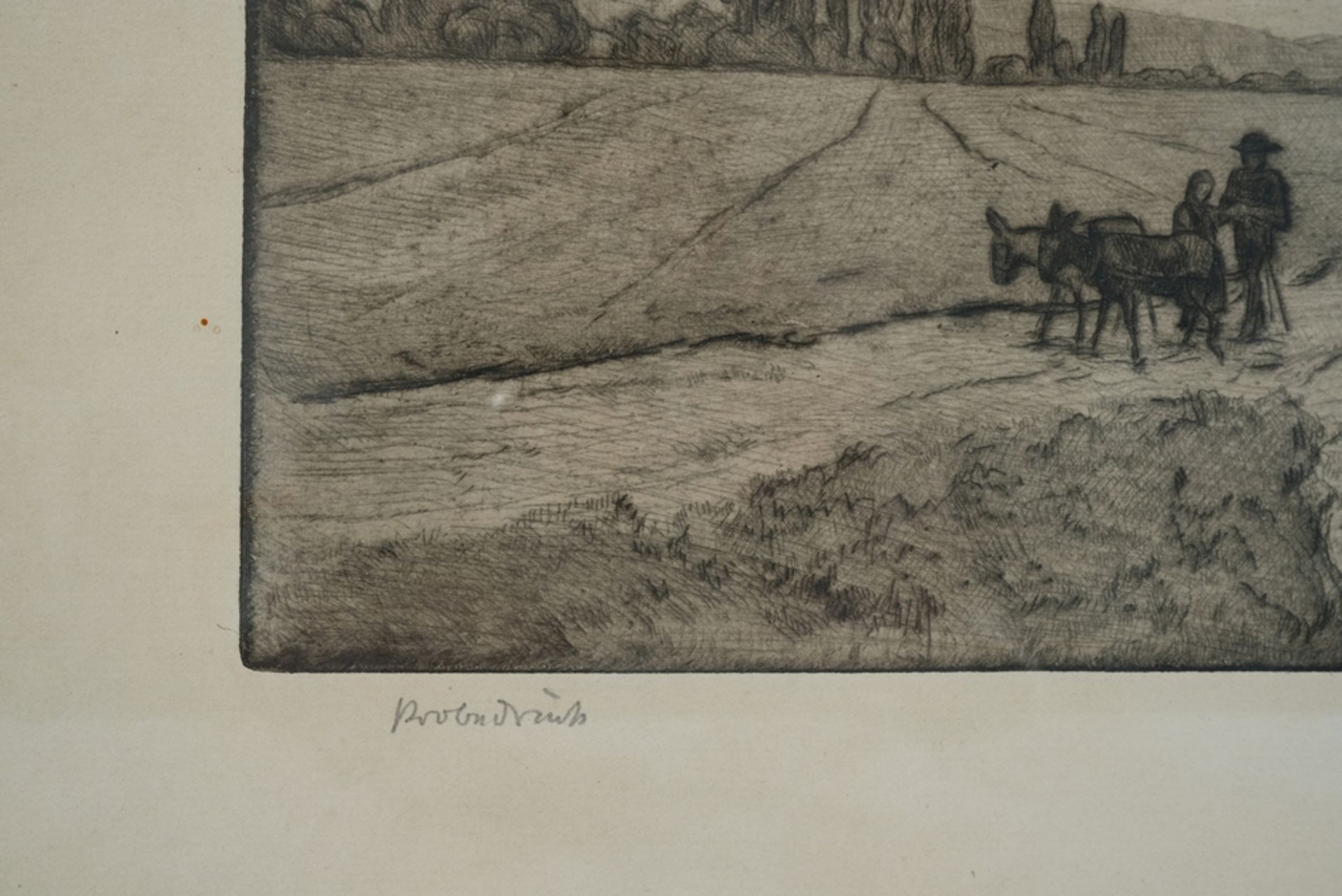 Thoma, Hans (1839-1924) "Alemannischer Bauer" and "Karlsruher Landschaft II", lithograph and etchin - Image 6 of 6