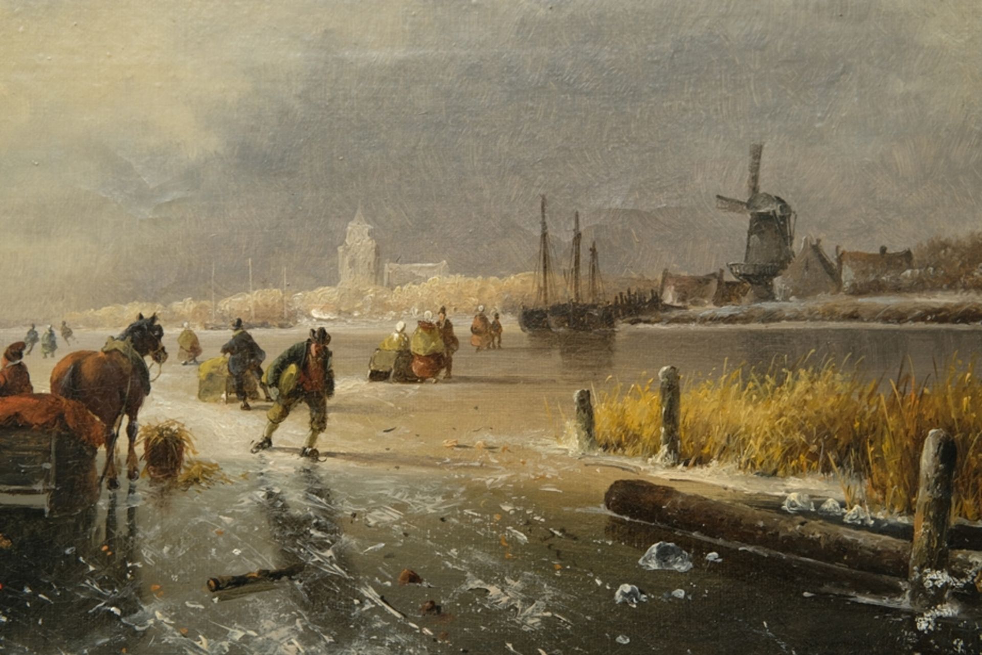 de Meyer, Antonji Andreas (1806-1867) (1806-1867) Frozen Coast, no year, oil on canvas. - Image 4 of 7