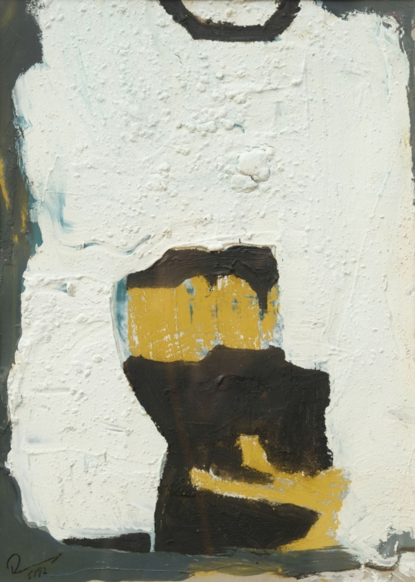 Renner, Frank (1958-2022) Untitled, mixed media on cardboard, 1992.