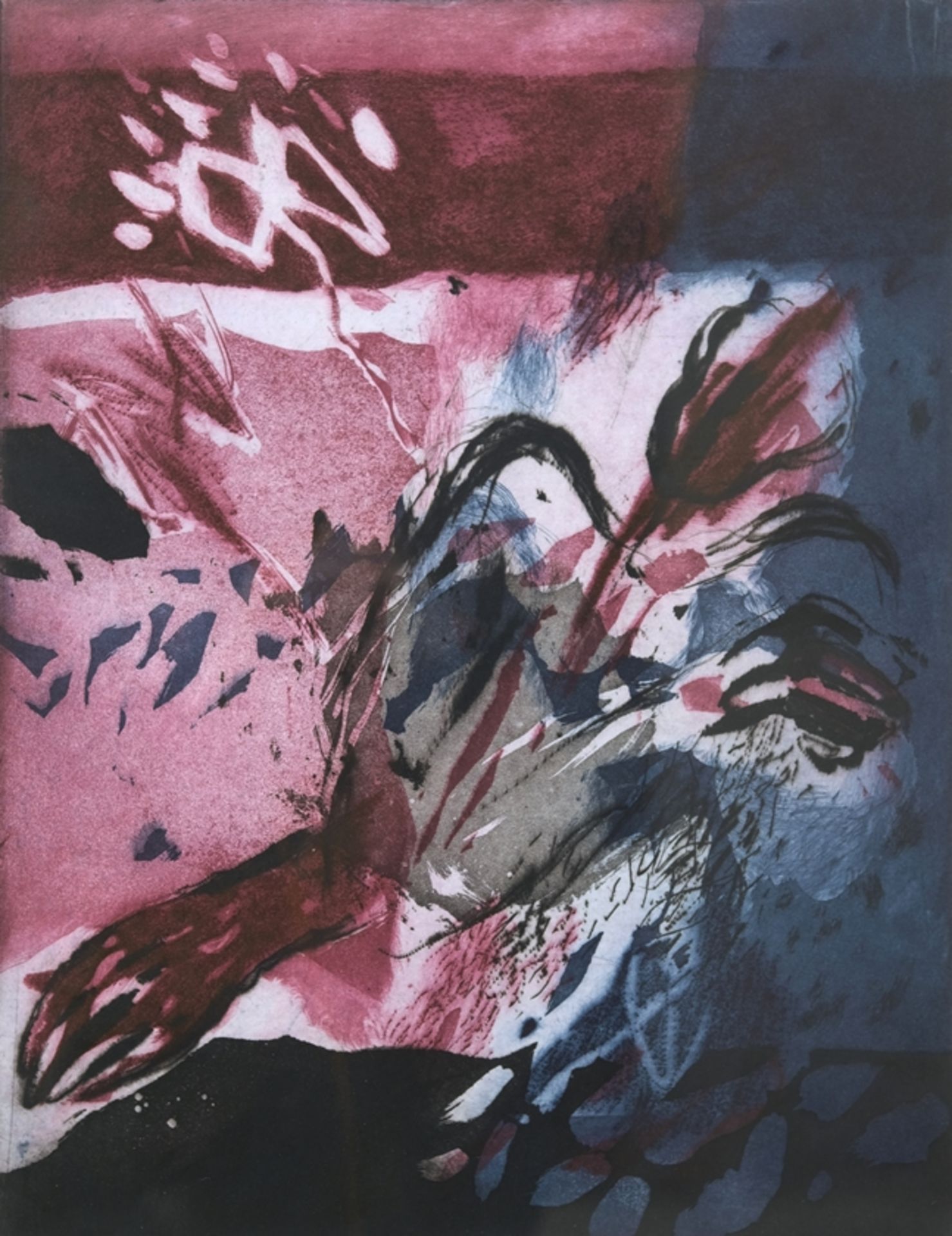 Scholz, Günther (1941-2010) "Figur im Raum", 1991, colour aquatint.