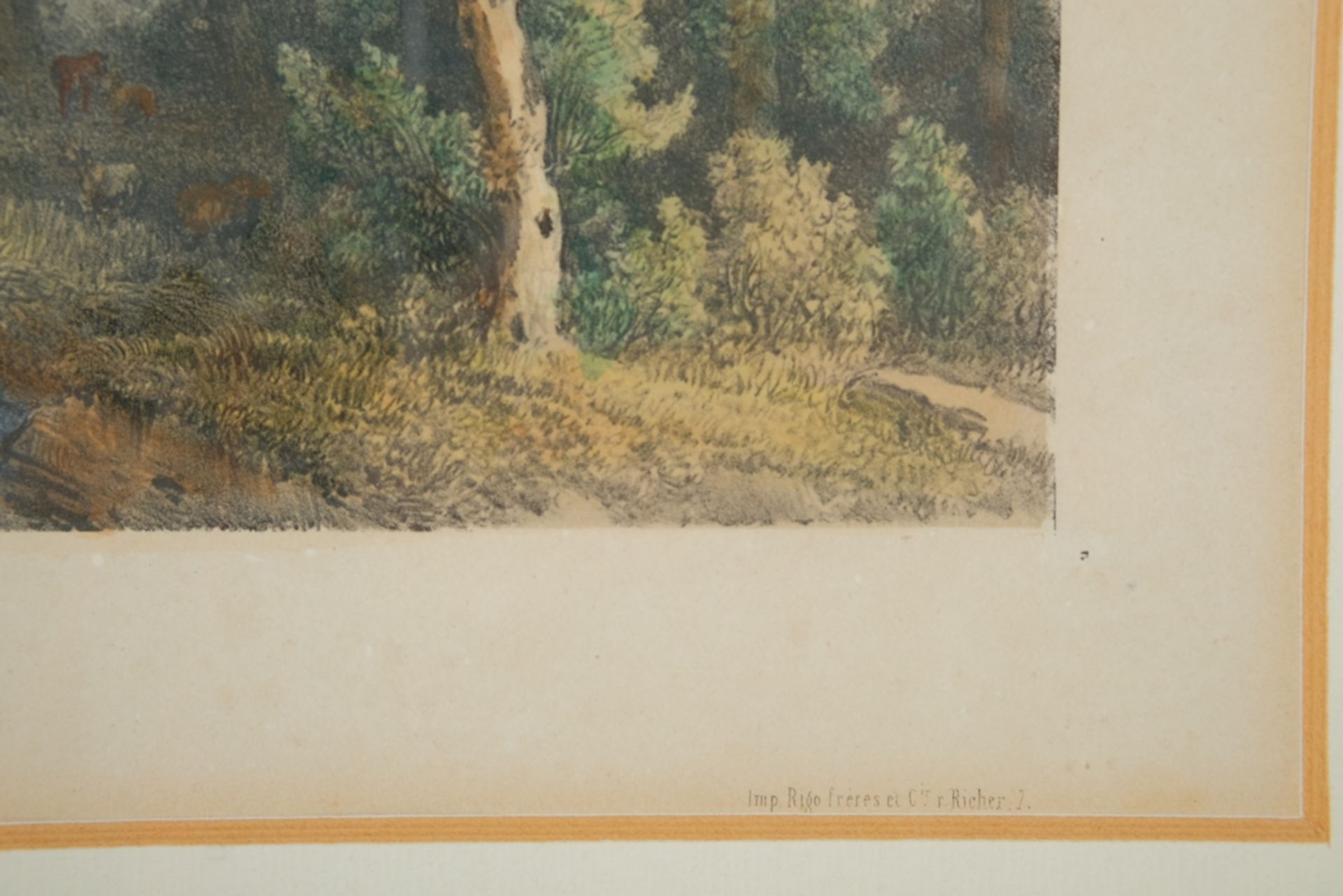 "Forêt de Chênes", lithograph, around 1850.  - Image 4 of 5