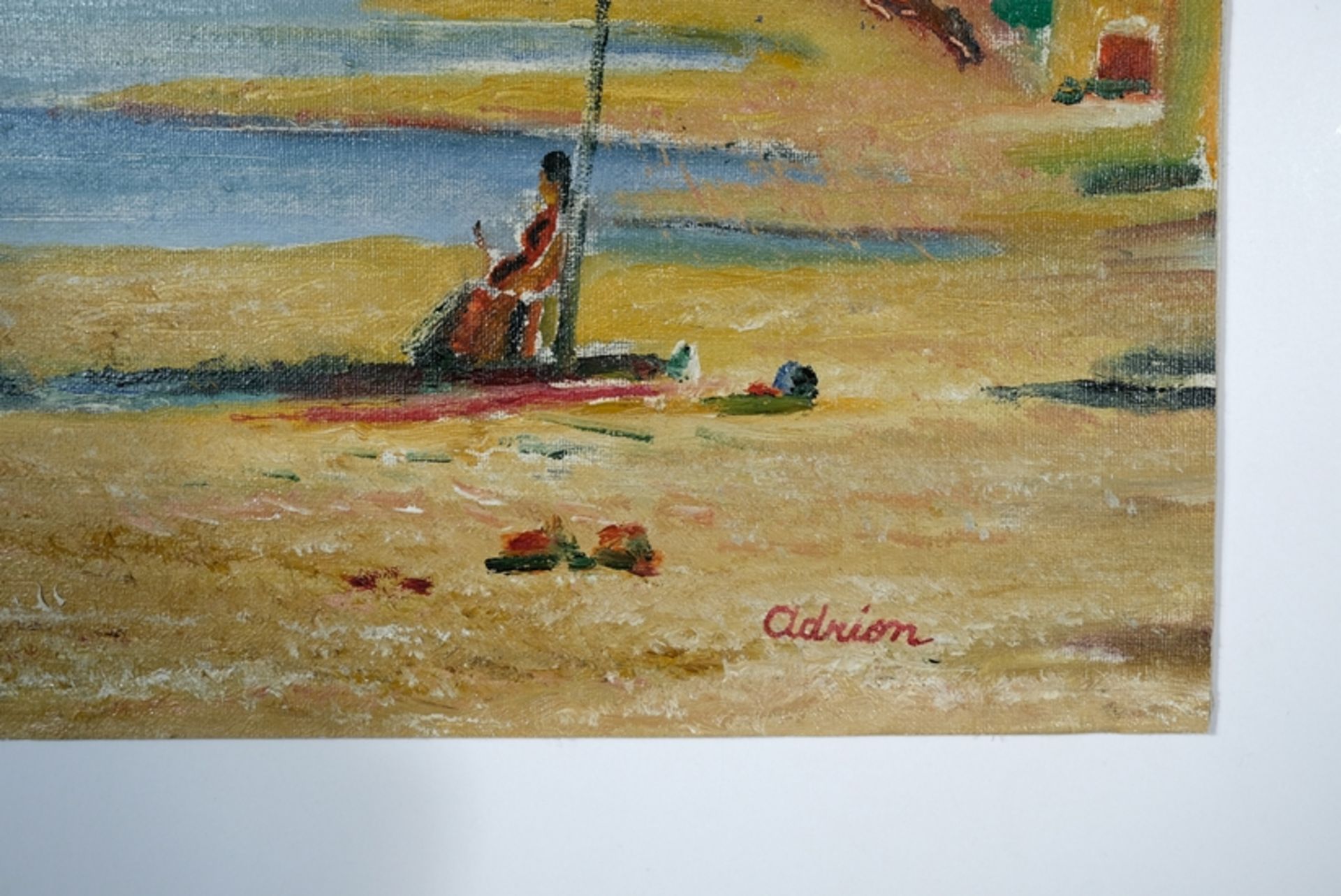 Adrion, Lucien (1889-1953)Beach motif, oil on panel.  - Image 3 of 3