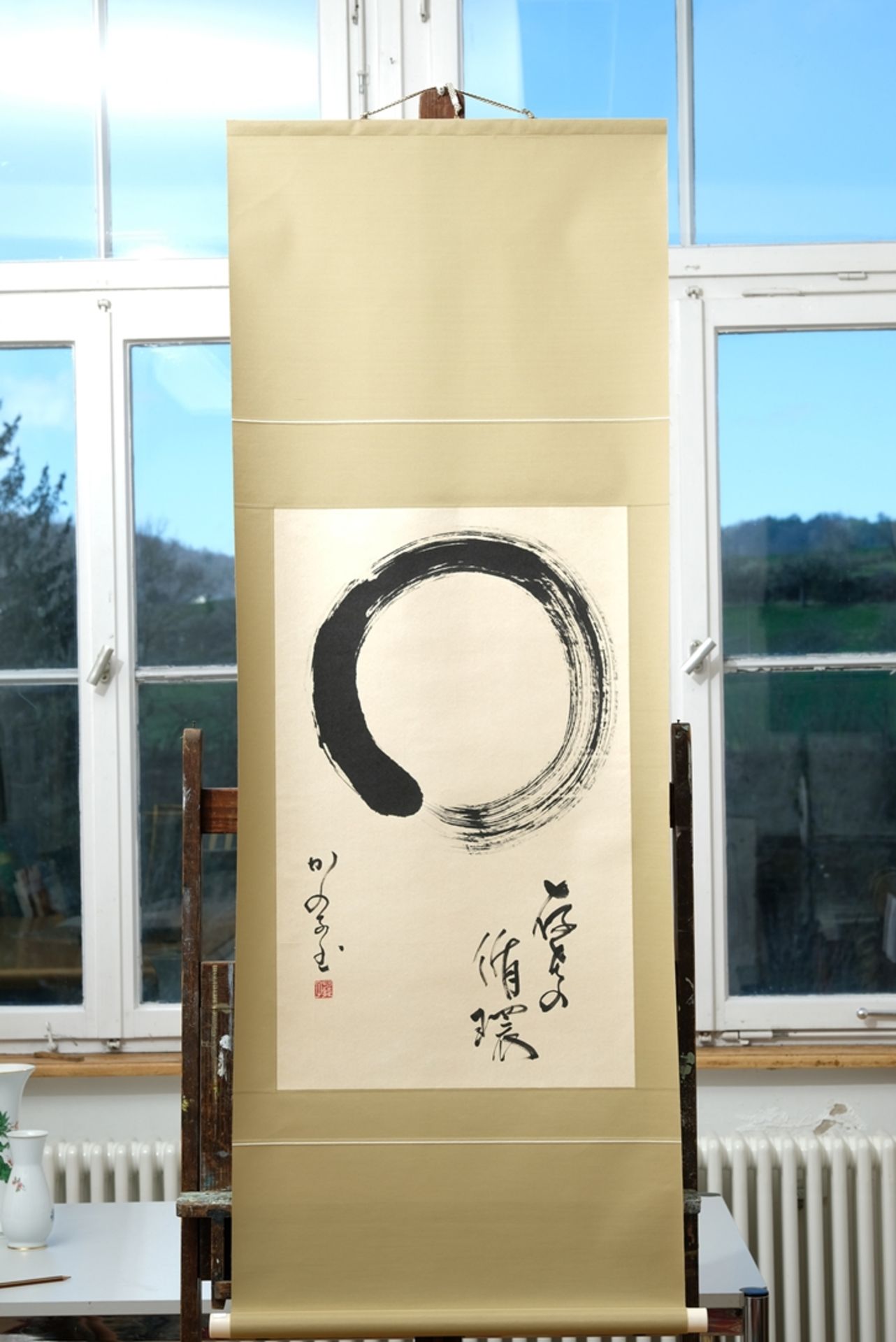 Zen-Kalligraphie, 20. Jahrhundert, japanisches Rollbild.