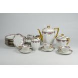 Limoges coffee service, designed by Jean Boyer, around 1925.