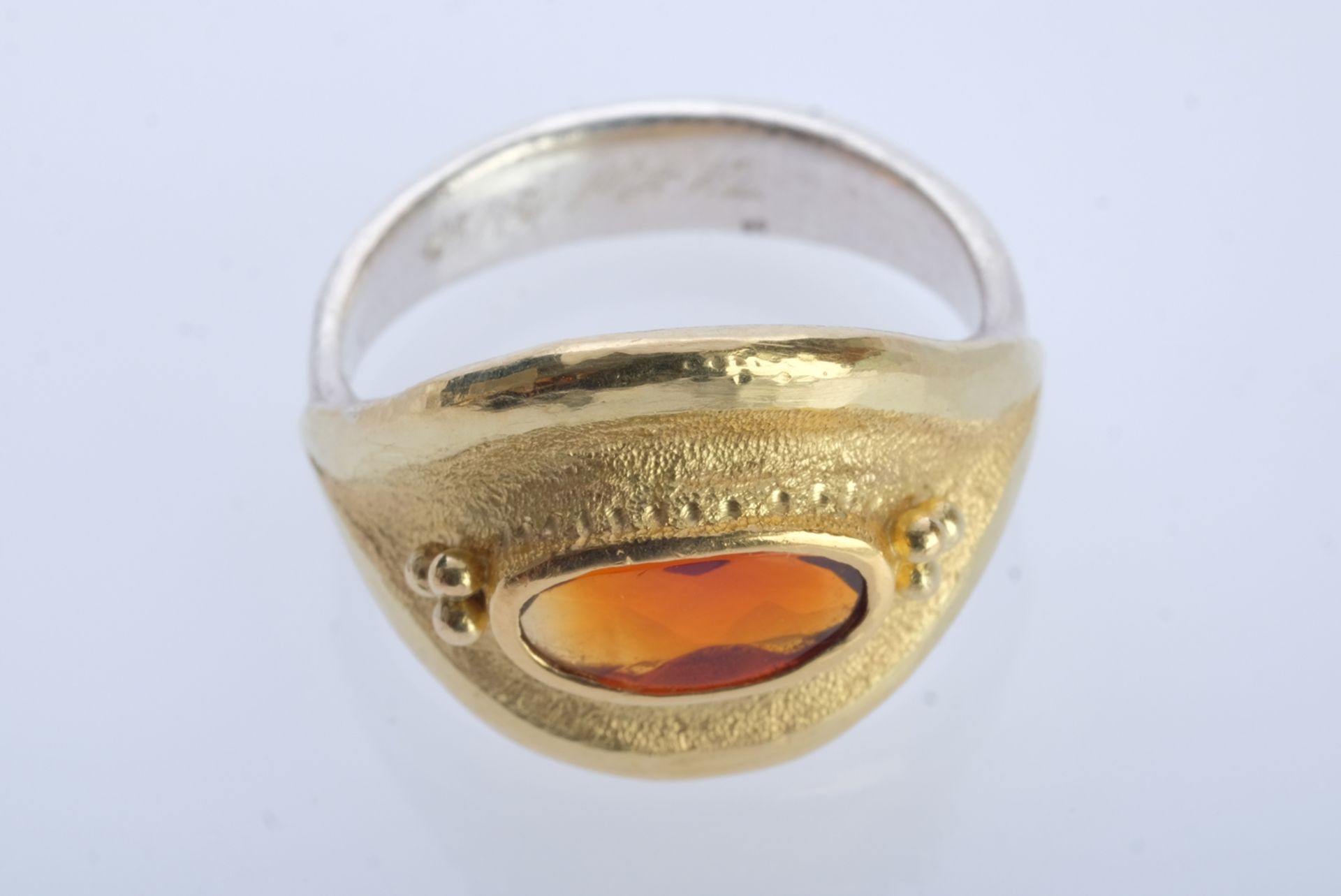 Ring with topaz, beautiful brilliance and colour. - Image 2 of 3