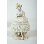 Porcelain figurine Lady, in opulent dress, 20x10x10cm