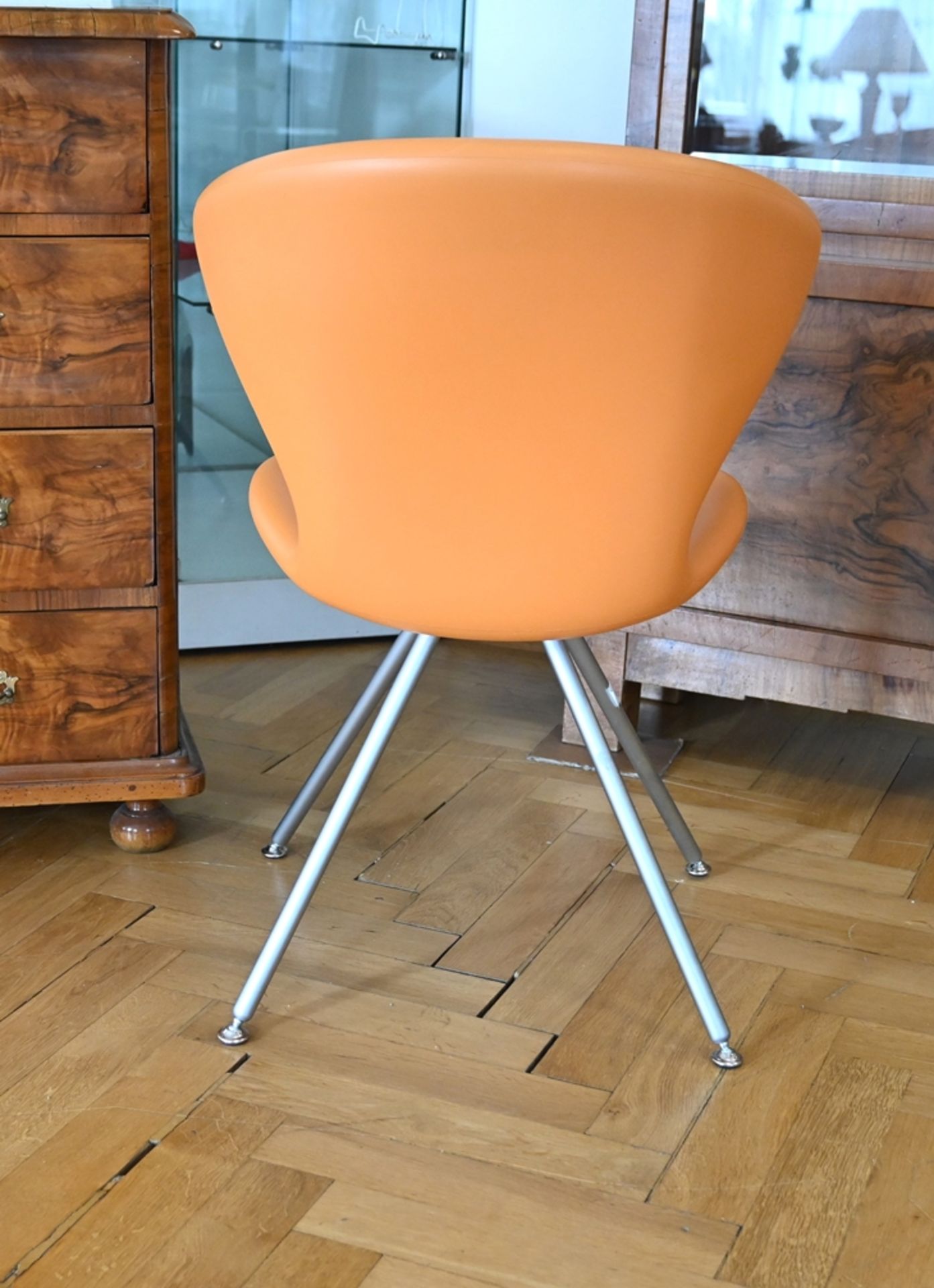 Design-Stuhl, Tonon Concept 902 mit Metallfüßen, geschwungene Form, Design Martin Ballendat (1958 B - Bild 3 aus 4