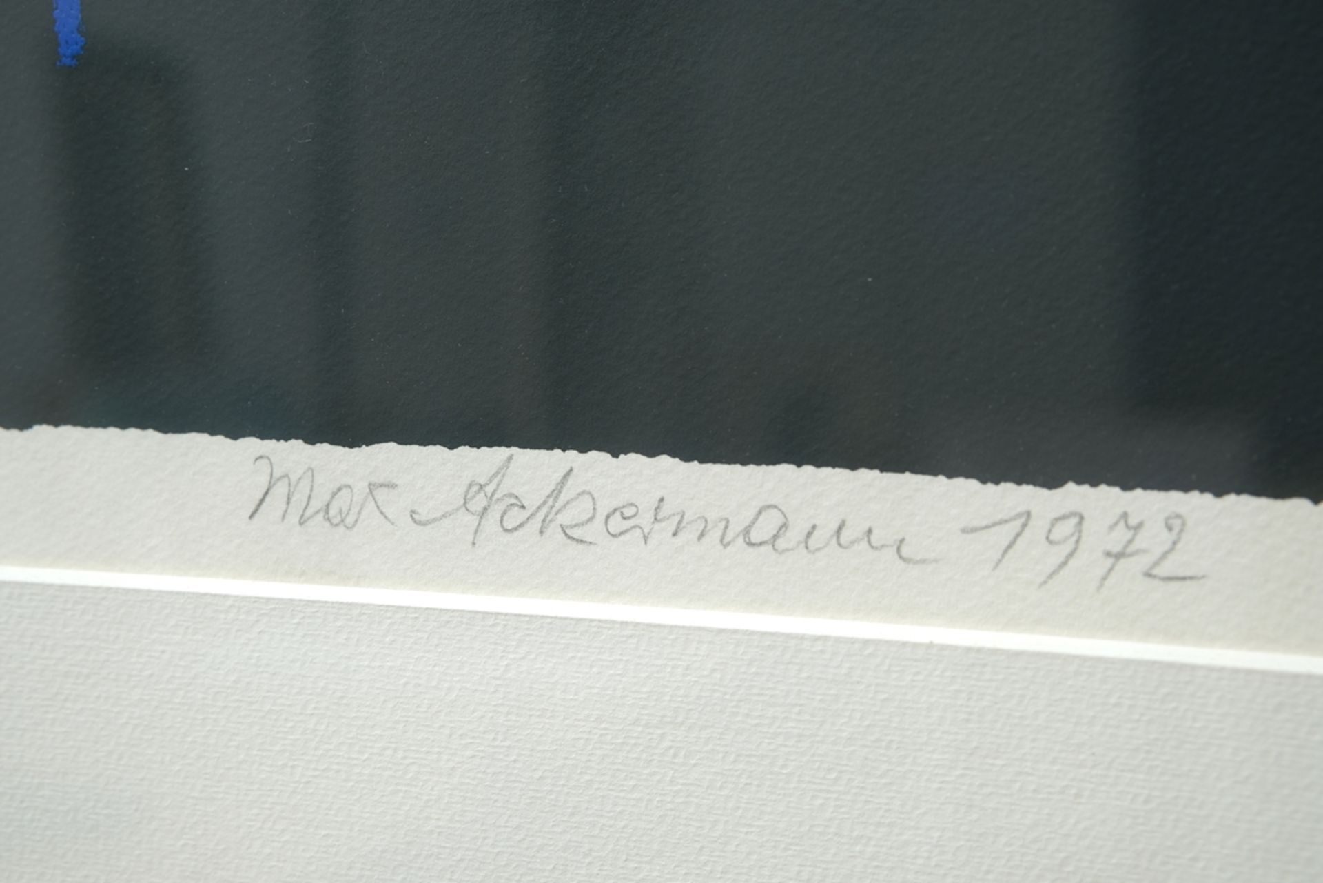 Ackermann, Max (1887-1975) Abstrakte Komposition in Blau, 1972, Serigrafie in Farbe.  - Bild 4 aus 4