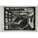 Hiszpanska-Neumann, Maria (1917-1980) "Pieta II", 1961, woodcut on tissue paper. Copy 12/25, signed