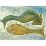 Grieshaber, HAP (1909-1981) Whales, no year, watercolour on paper. 