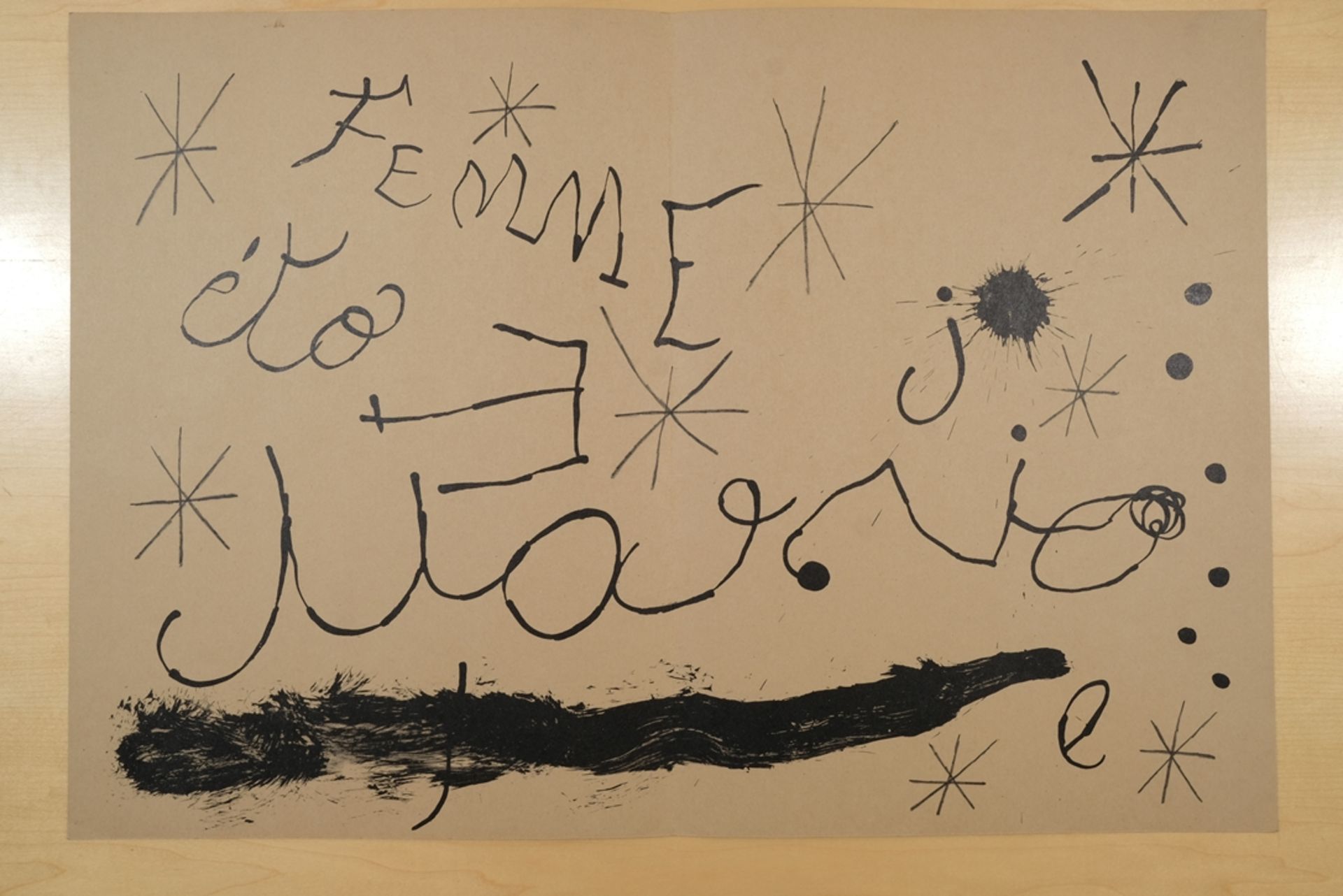 Miró, Joan (1893-1983), "Derrière le Miroir", two lithographs on cardboard. "Derrière le Miroir" (D - Image 3 of 4