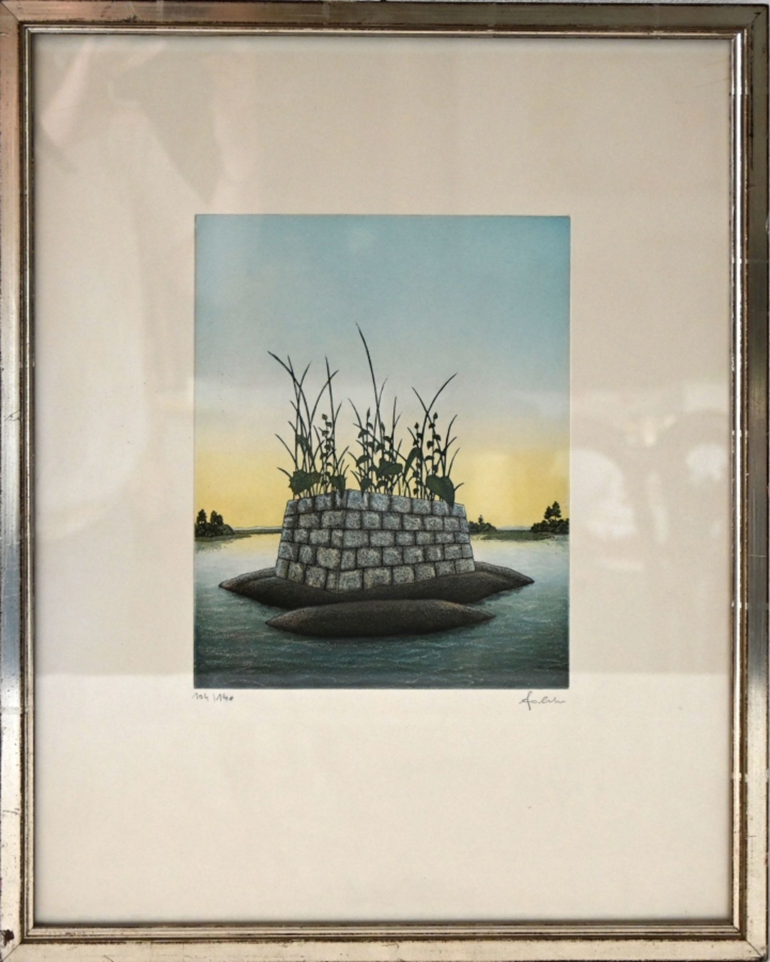 Politzer, Franz (born 1950) Einsame Insel, no year, colour etching. - Image 2 of 4