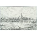 D'india, Claudio "Blick auf Konstanz aus der Schmugglerbucht", Lithographie