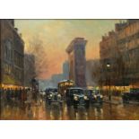 Cortes, Édouard Leon (1882-1969), Arc De Triomphe Au Soir, um 1928, Öl auf Holz.