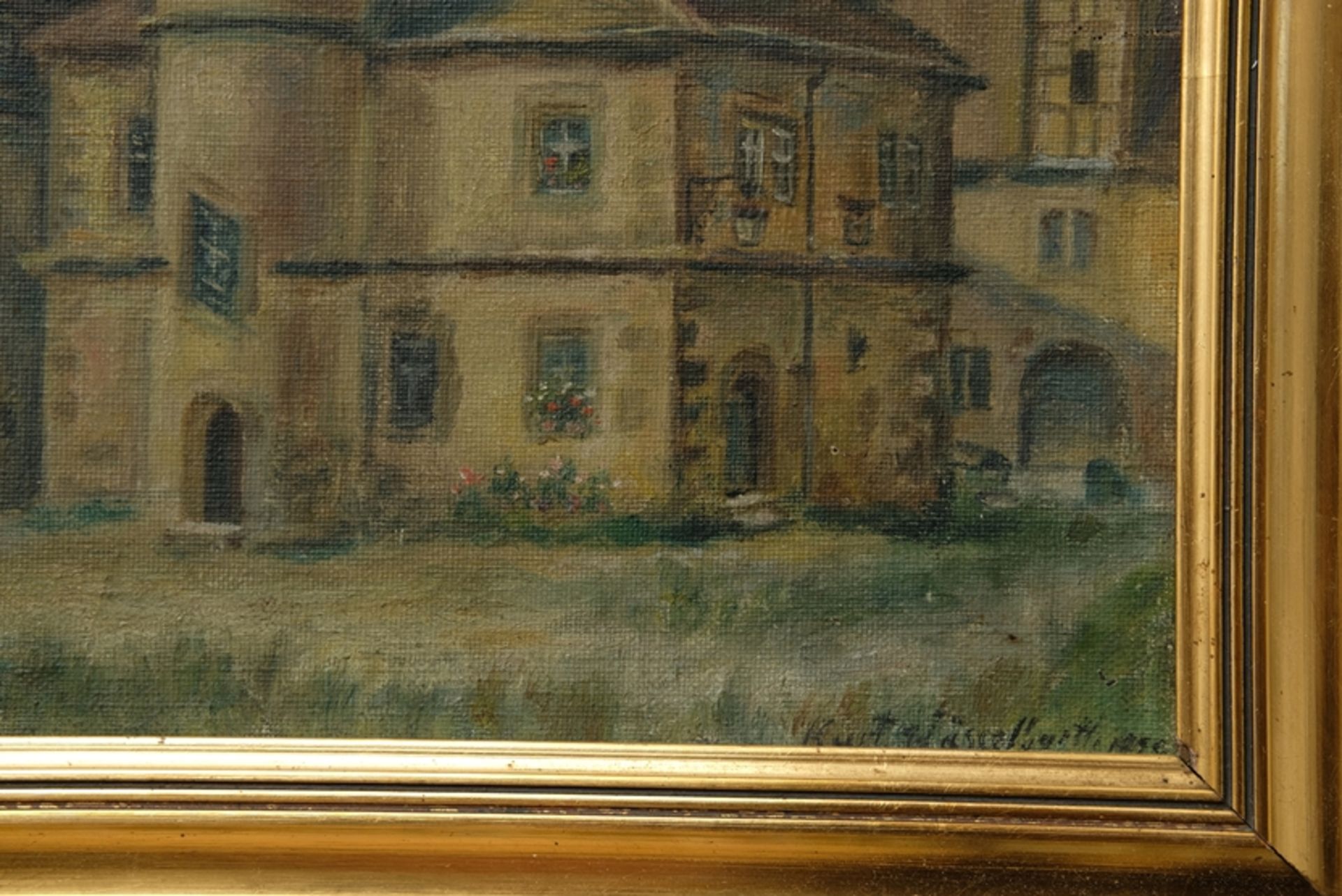 Hässelbarth, Kurt (1889-1960) "Hegereiterhaus" in Rothenburg ob der Tauber, idyllic view of the bui - Image 3 of 4