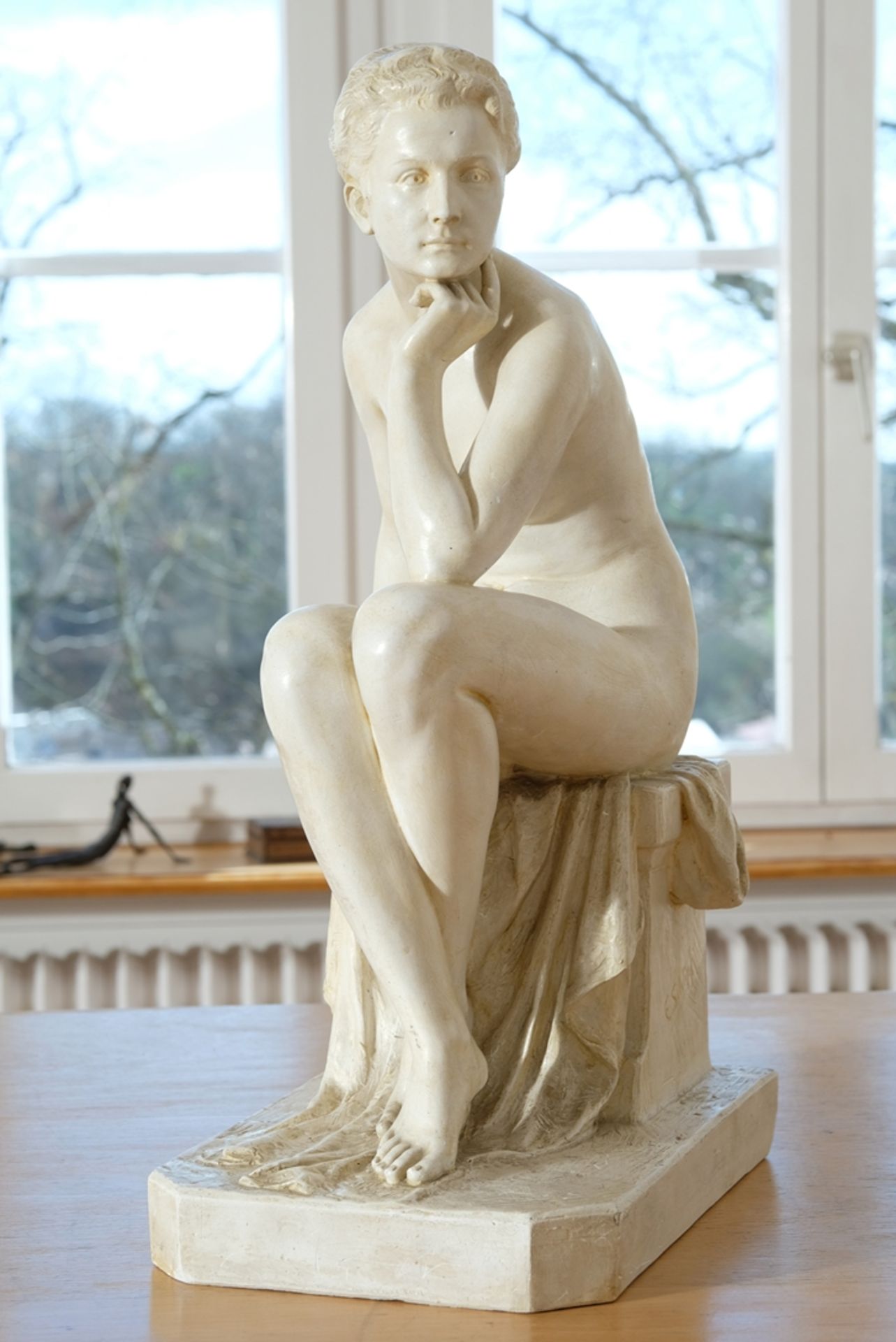 Schlipf, Eugen (1869-1943), Sitting Nude, plaster cast. - Image 2 of 5