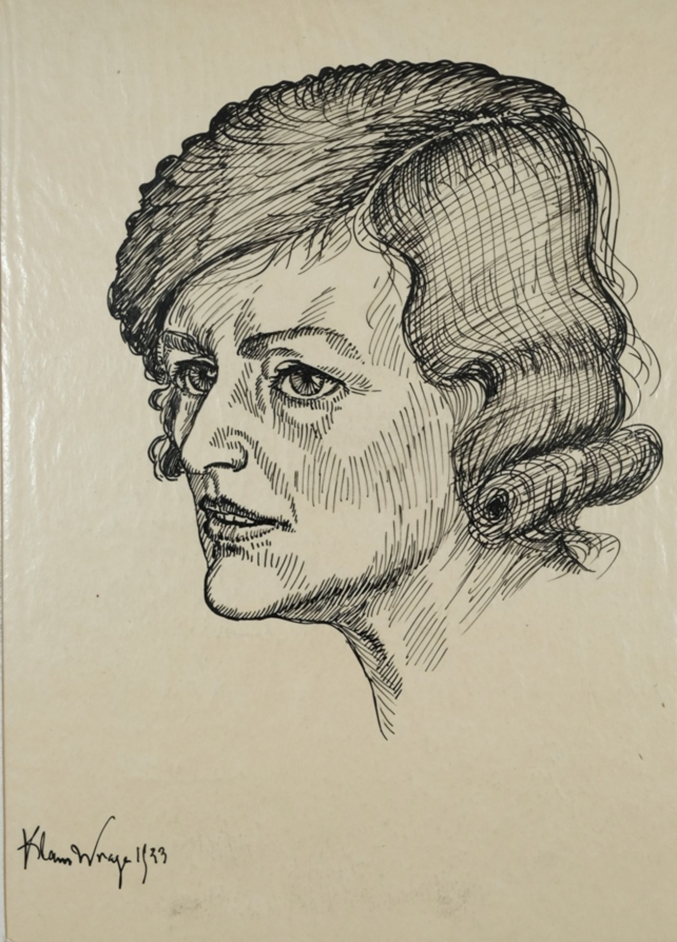 Wrage, Klaus (1891 - 1984), one ink drawing and nine facsimiles.