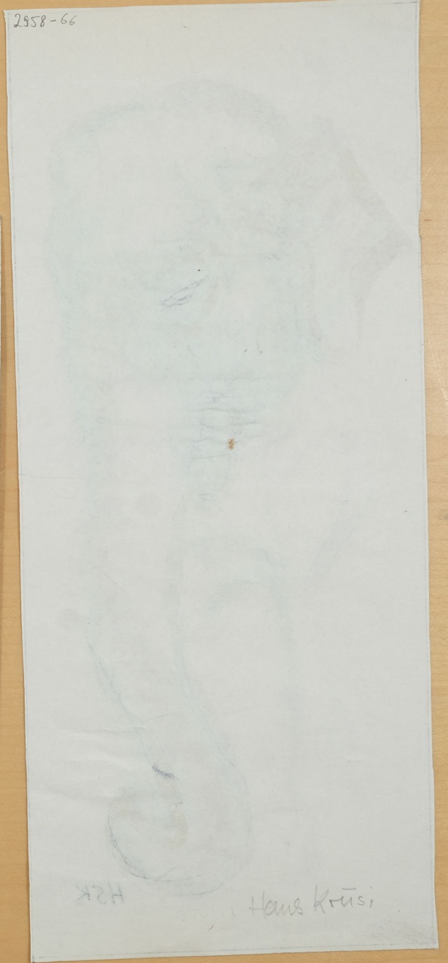 Krüsi, Hans (1920-1995) Elephant study, watercolour.  - Image 2 of 2