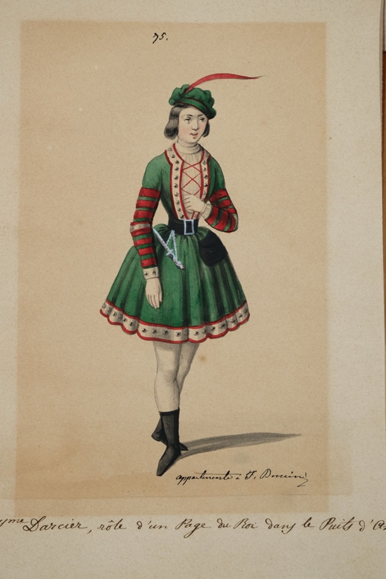Franceschini, Vincenzo (1812-1884), Traditional costumes, three watercolours over pencil on paper.  - Image 2 of 5