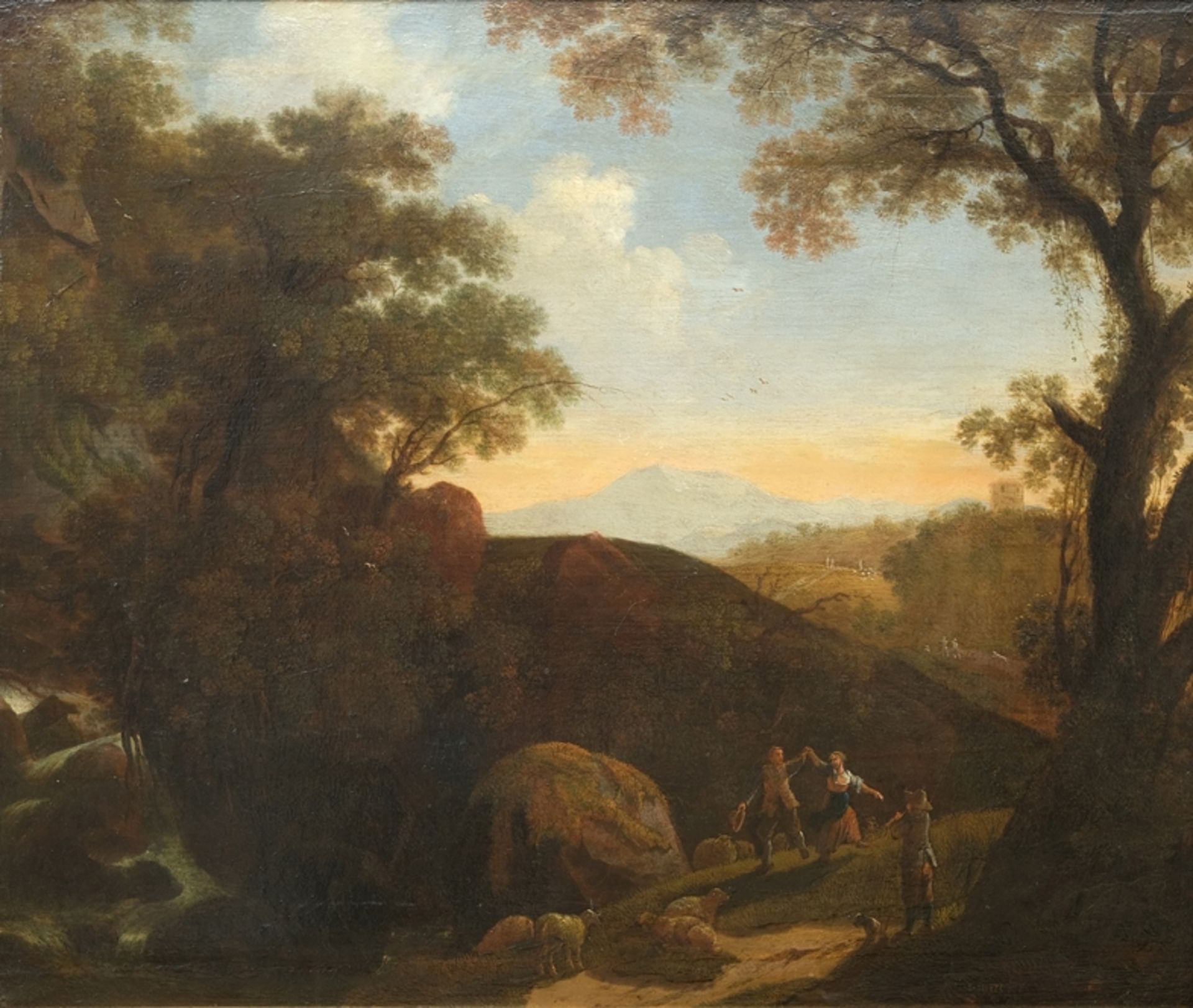 Siberechts, Jan (1627-ca. 1703) Italienische Landschaft mit Hirten, 1649, Öl auf Holz. - Bild 2 aus 10