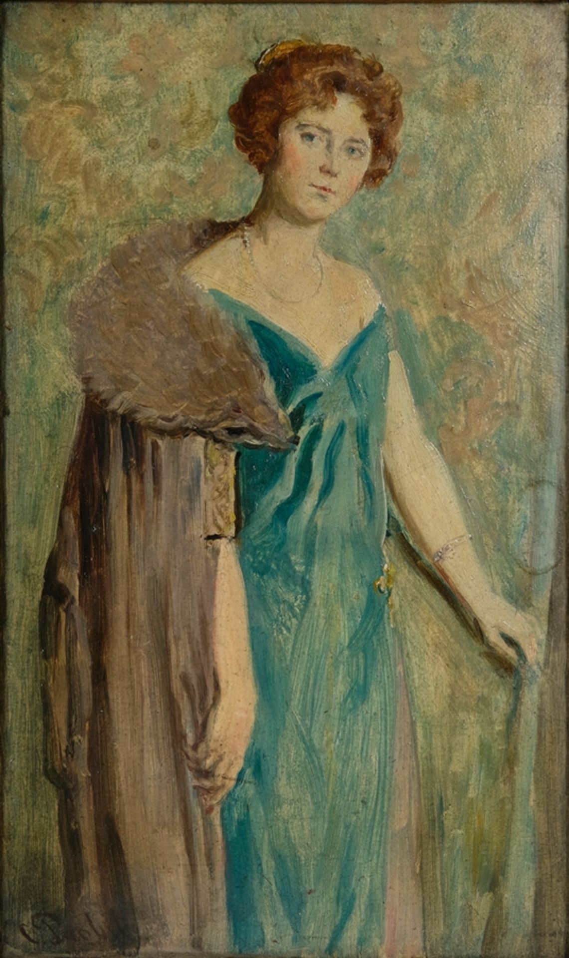Probst, Carl (1854-1924) Dame im Gewand, um 1910/20, Öl auf Karton.