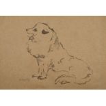 Frey, Oskar (1883-1966) Spitz, lithograph on paper. A sitting Spitz from the side.