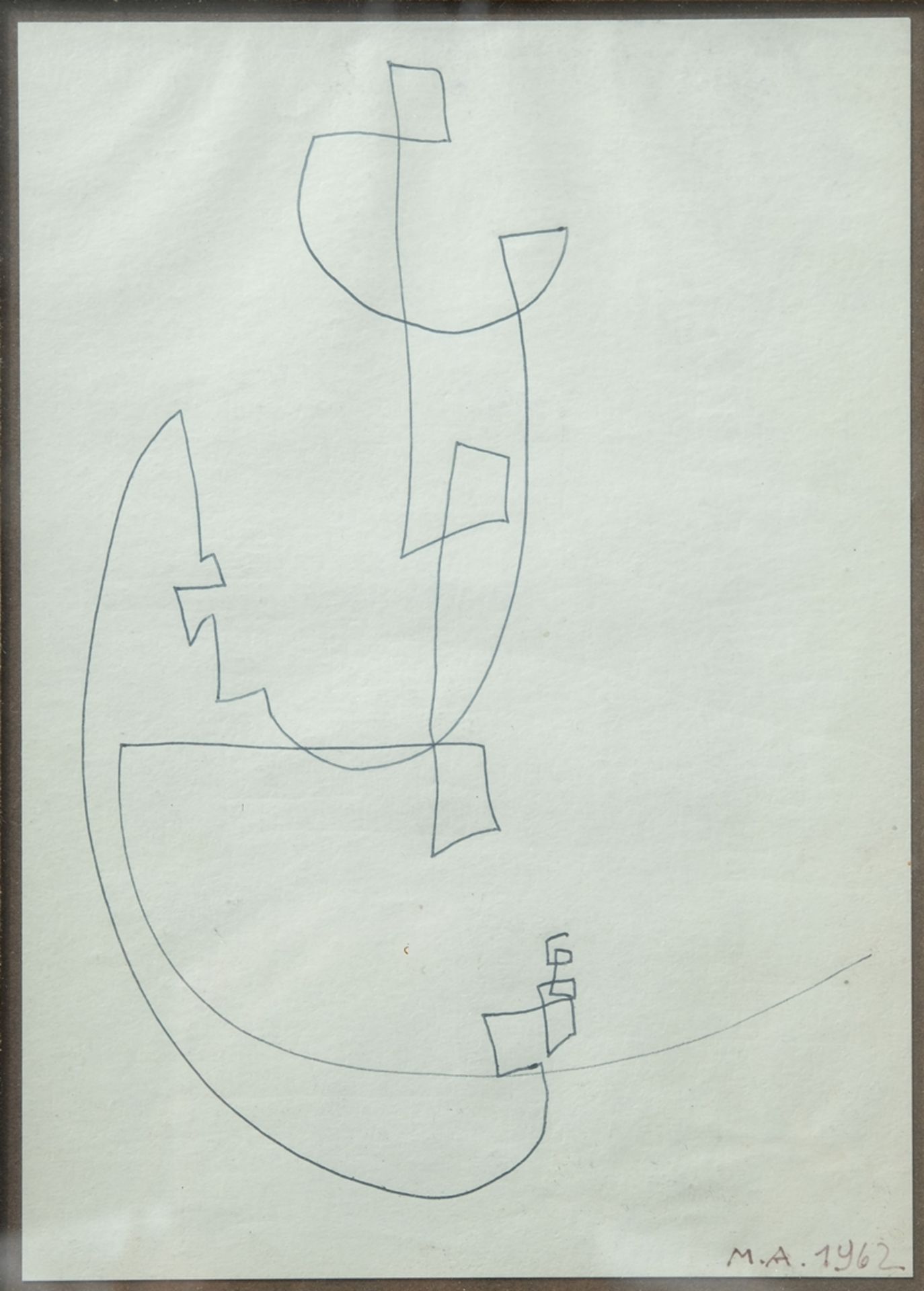 Ackermann, Max (1887-1975) Untitled, abstract drawing in biros on paper.