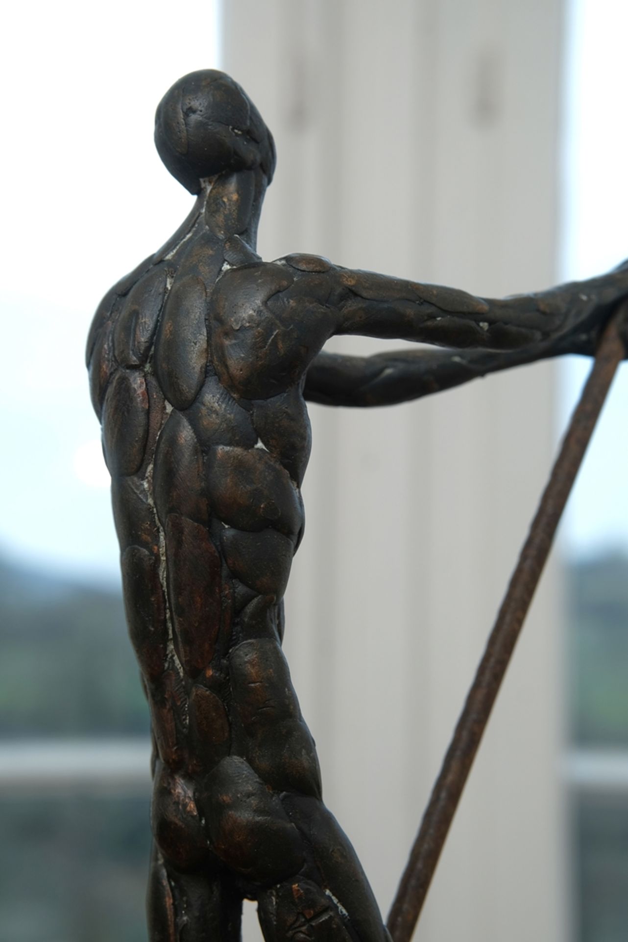 Martin, Roland (born 1927) Standing male nude with pole, on thin plinth. - Image 3 of 6