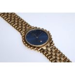 Wristwatch Christian Bernard, Paris, dark blue dial, gold-coloured indices, date / 6, gold hands, d