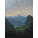 Edelmann (20. Jahrhundert) Blick auf den Hohenstaufen, ohne Jahr, Öl auf Leinwand.