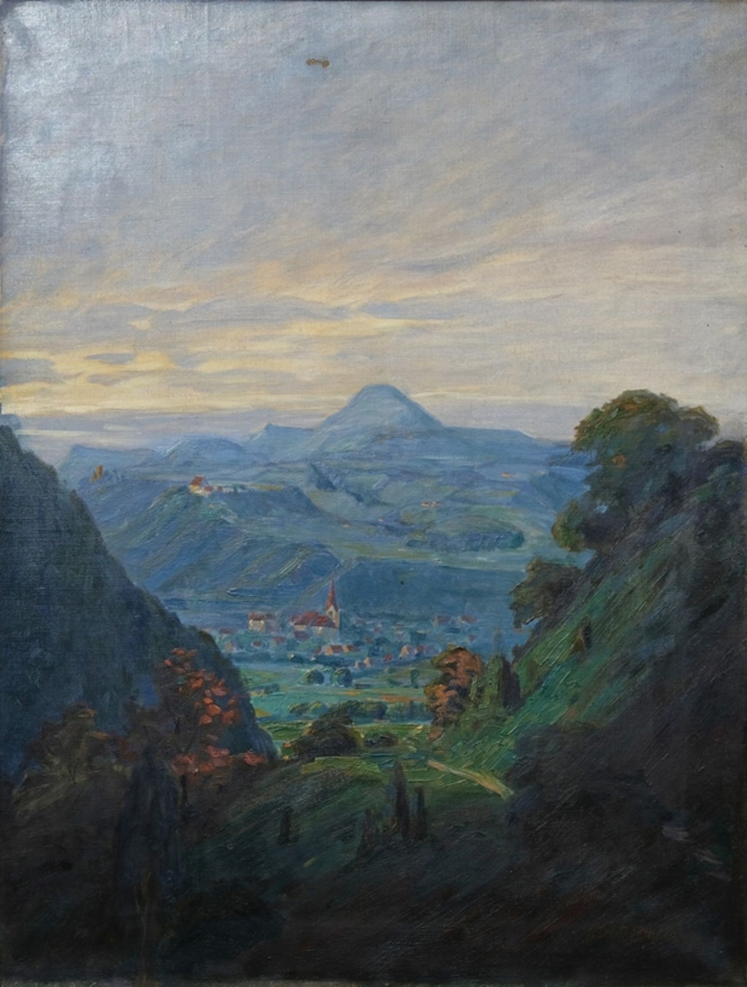 Edelmann (20th century) View of the Hohenstaufen, no year, oil on canvas.