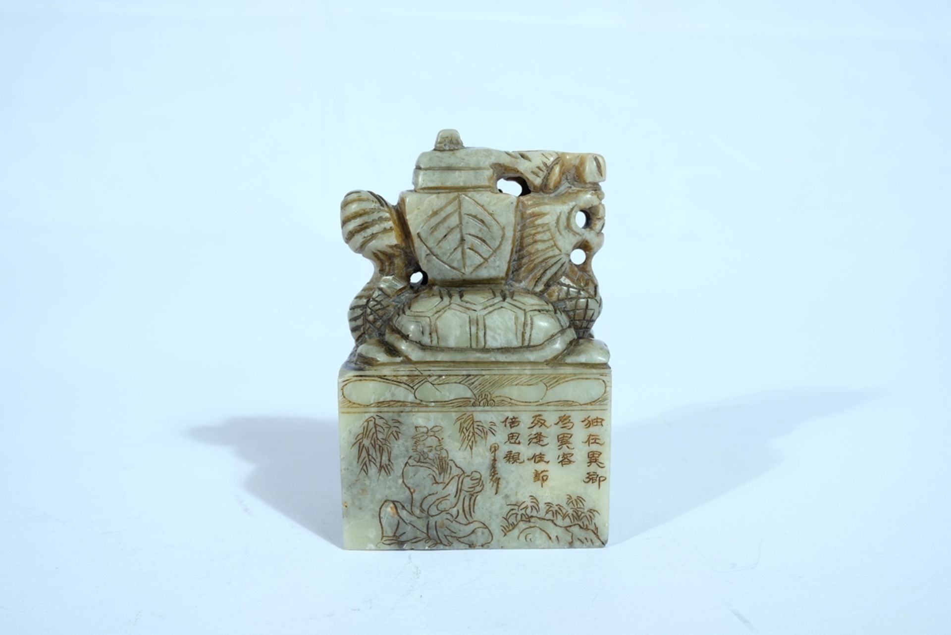 Siegel-Stein, China, geschnitzter Speckstein. - Bild 3 aus 3