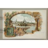 112 postcards Constance, album no. 4, collection focus 'Postcards with embossing - tourist sights',