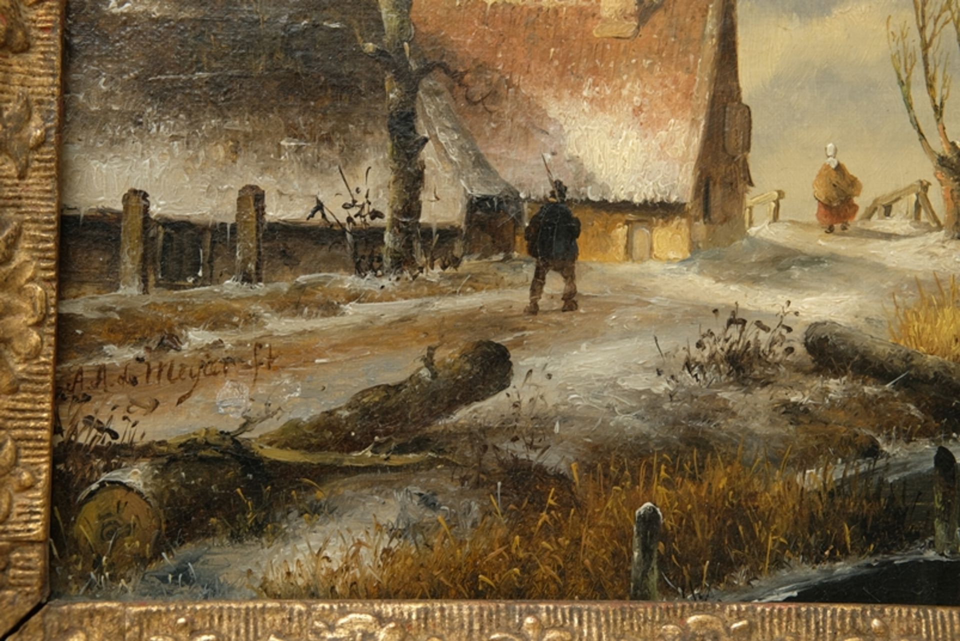 de Meyer, Antonji Andreas (1806-1867) (1806-1867) Frozen Coast, no year, oil on canvas. - Image 3 of 7