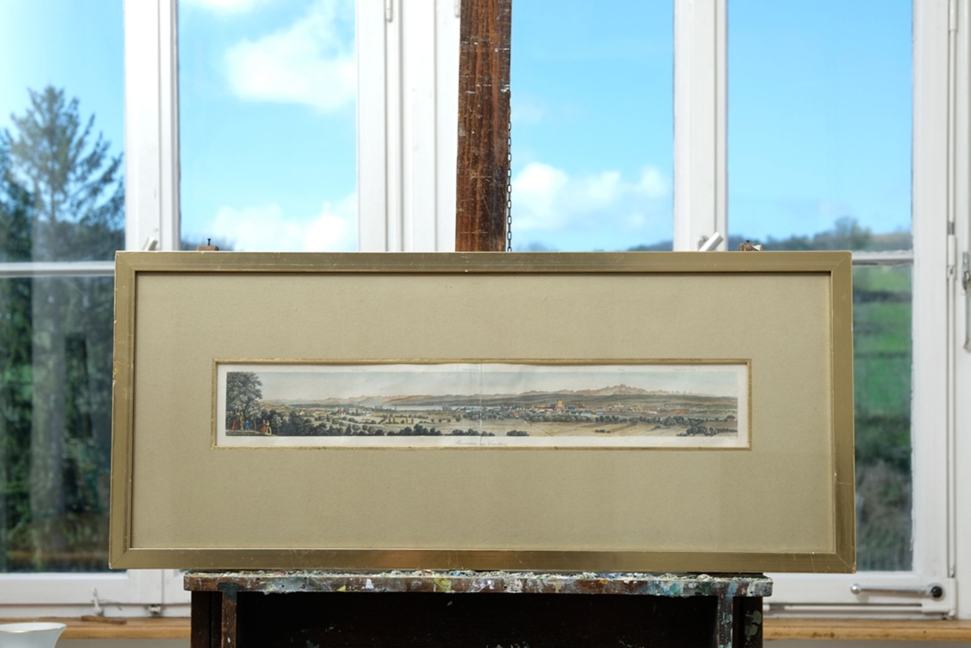 "Panorama of Constance", coloured lithograph. Engraved by "Ruff". Folded in the centre and slightly - Image 2 of 6