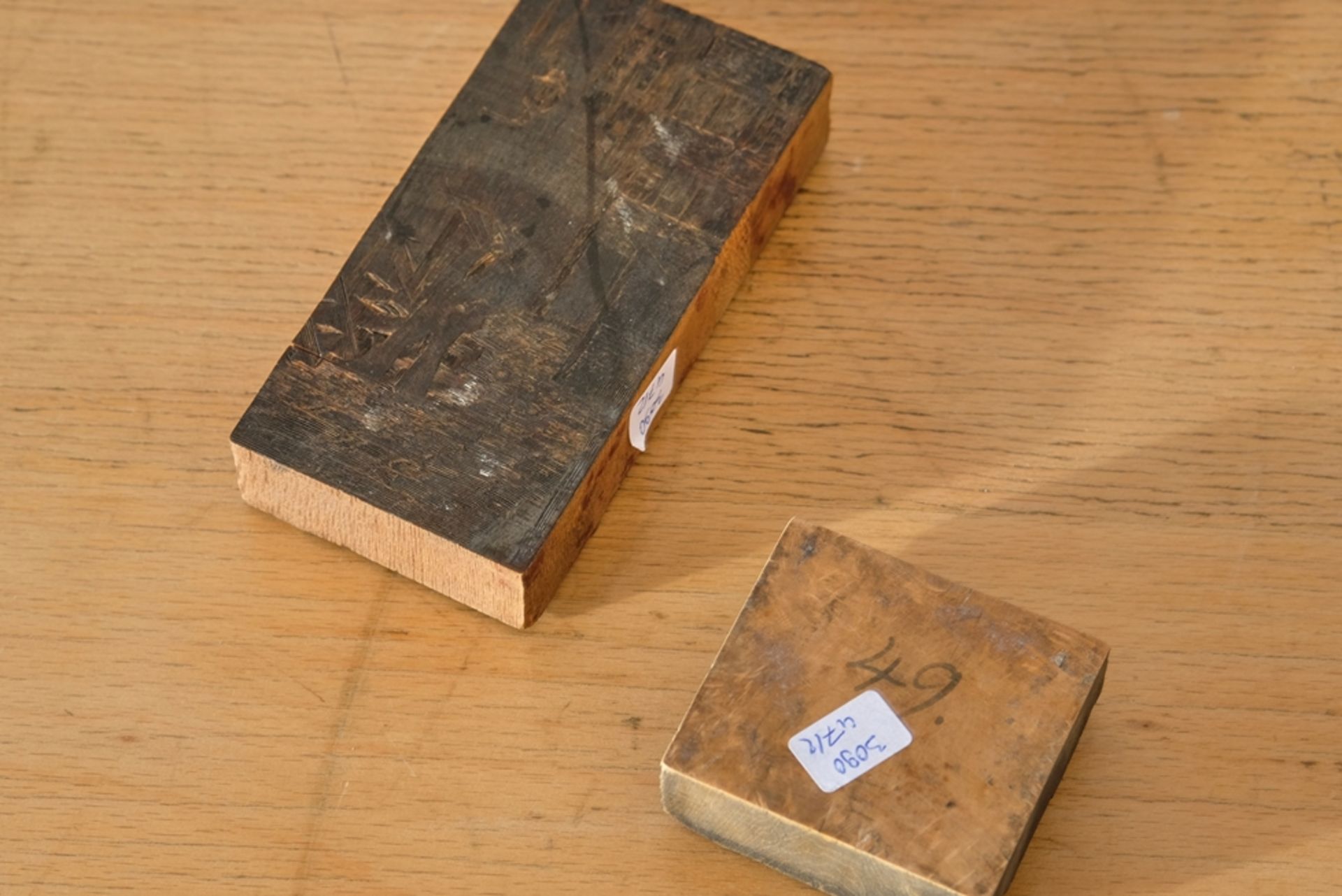 Zwei Holzschnitt-Platten: - Bild 2 aus 2